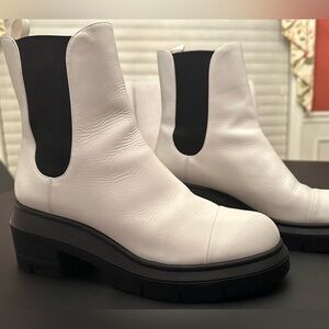 Stuart Weitzman White Ankle Boots